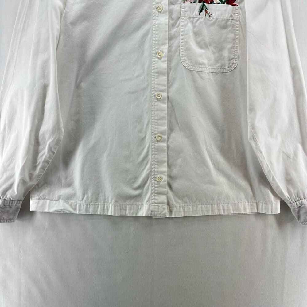 Cabin Creek Vintage Shirt Womens Sz M Long Sleeves Embroidered Button Up White - Picture 4 of 12